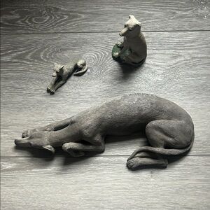 Grayhound Figurine Set - Gray